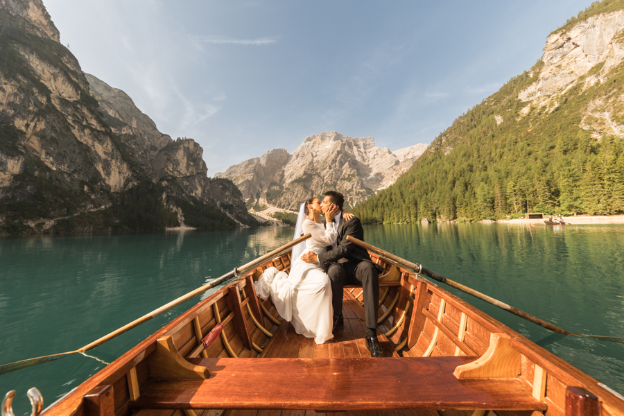 Destination wedding photographer Lake Braies italy